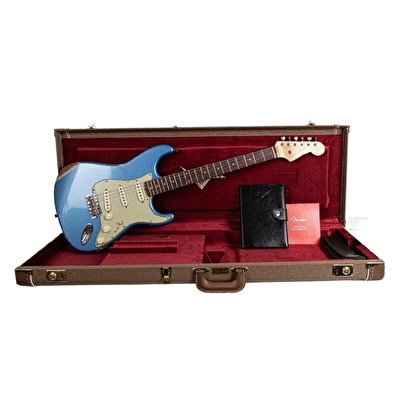 Fender Custom Shop 1962 Stratocaster Relic Gülağacı Klavye Aged Lake Placid Blue Elektro Gitar